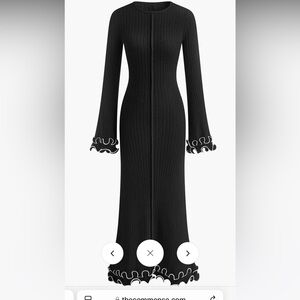 Commense Elegant Black Knit Dress